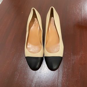 J Crew Chanel style cap toe block heel classy grand millennial style